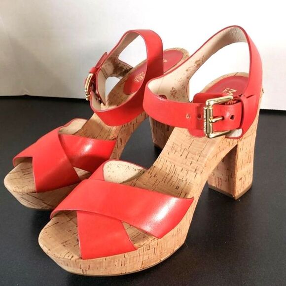 Michael Kors Natalia Mandarin Leather Platform Sandals - Size 8 - NWOB - Picture 3 of 7